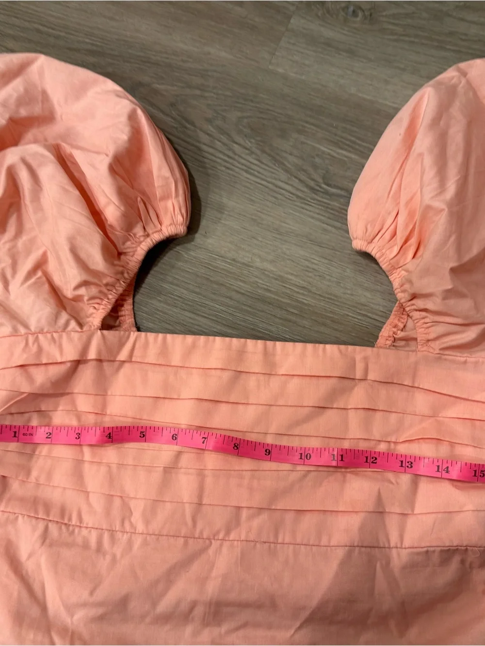 Abercrombie & Fitch Peach Puff-Sleeve Square Neck Crop Top